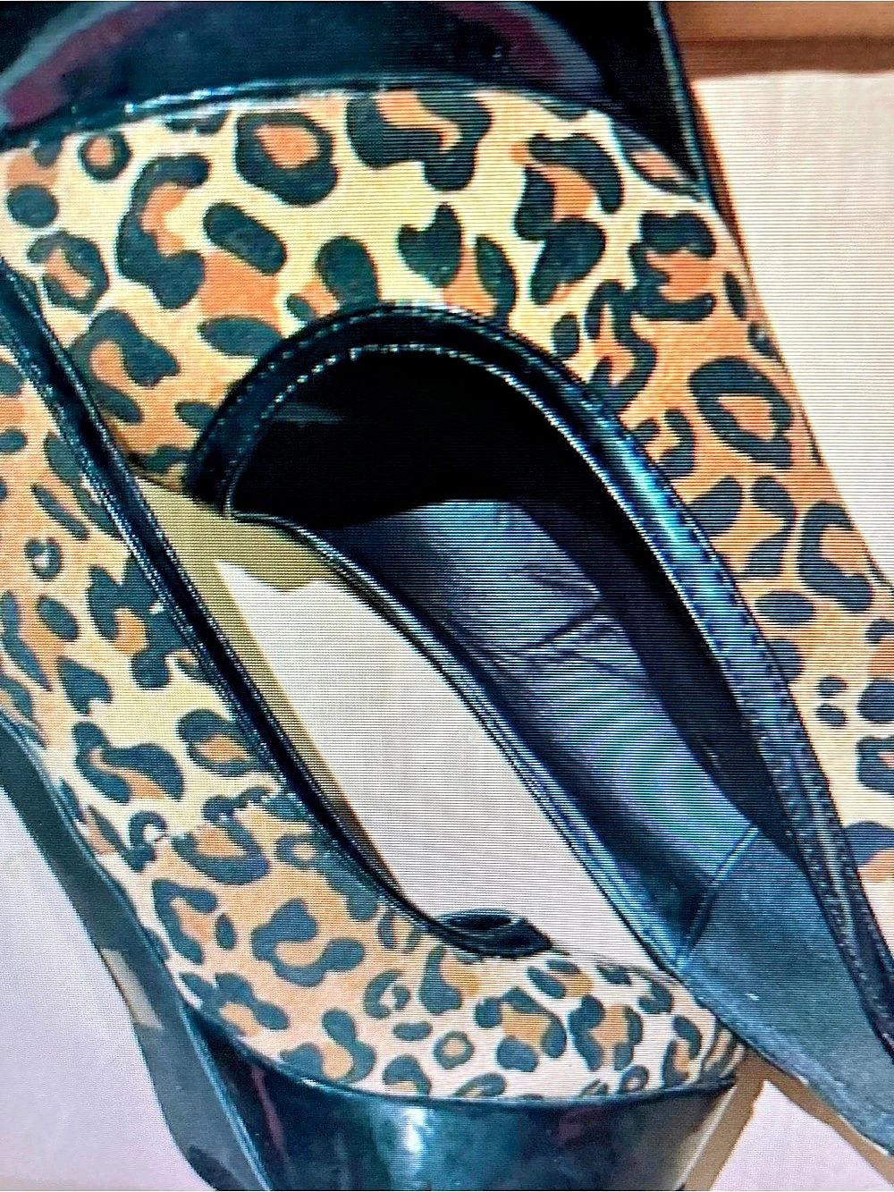 Leopard Print Platform Heels - Picture 2 of 2